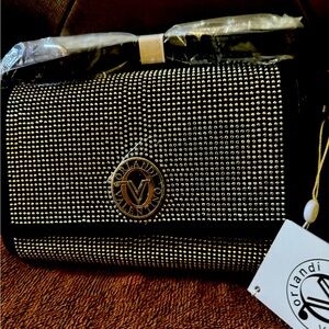 Valentino Orlandi metal  crossbody
NWT
vegan leather silver tone evening’s bag